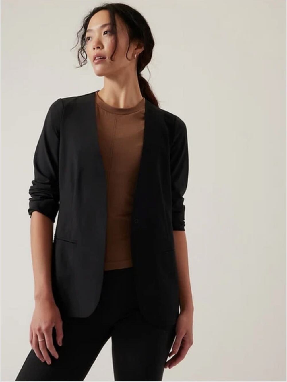 ATHLETA Avenue Blazer Black Sz 18 $198 {LL37}